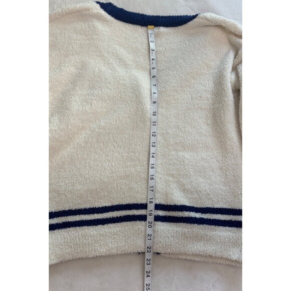 Forever 21 White & Blue Button-Up Cardigan Womans Size S Casual Sweater - Picture 11 of 11